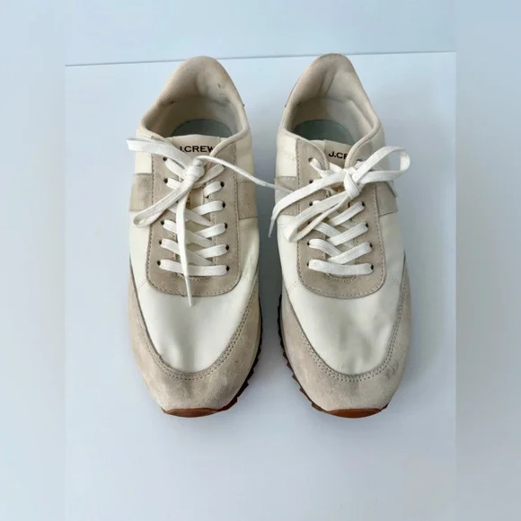 J. Crew Women's Trainers in “Metallic” Cream and Clay/Gray Color, Size 9 - Picture 3 of 10
